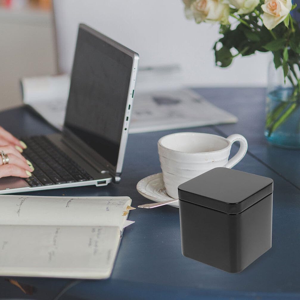UPKOCH Teedose 10 Stück Quadratische Schwarze Metalldosen Teedosen Kanister Kleine Teedose Mit Deckel Leere Boxen Behälter Für Losen Tee Kaffeebohnen Nüsse Süßigkeiten-Behälter