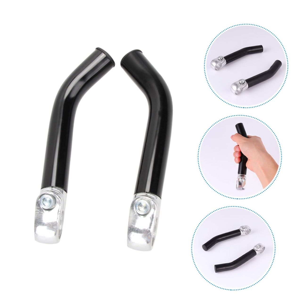 BESPORTBLE 4 Pièces Poignée De Vélo Extrémité des Poignées De Cyclisme Antichoc Poignée De Guidon pour Vélo Extrémité De La Barre De Vélo Bout De Guidon Black Alliage D'aluminium