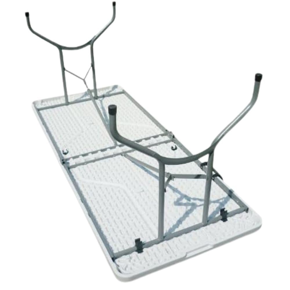 Tavolo Pieghevole Estensibile 180 cm – Bianco | Portata 120 kg | Maniglia Integrata | Chiusura Sicura con Blocco di Sicurezza
