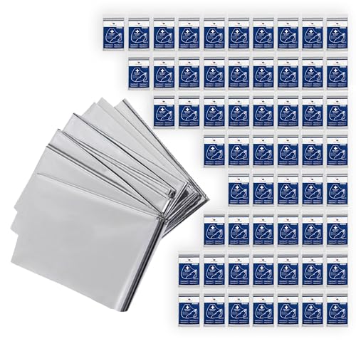 EMS XTRM Mylar Emergency Blankets - Advanced Emergency Survival Blanket, Bulk Multi-Pack Options, Ideal for First Response and Outdoor Use, Emergency Space Blanket (50)