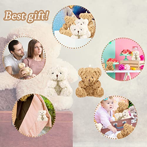 10 Pieces Plush Mini Teddy Bear 4 Inch Stuffed Animals Tiny Bear Mini Bear Soft Bear Doll For Graduation Birthday Wedding Baby Shower Decorations Party Favors Diy Keychain Bag Decor(5Brown,5Apricot) #TOP5