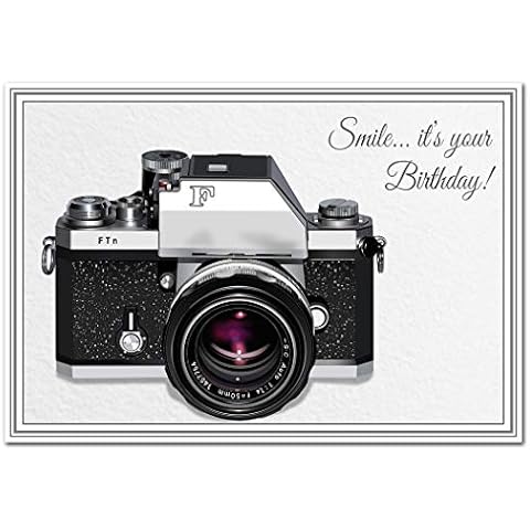 Stunning Birthday Card for Photographer - Unusual Unique Camera - Photography Enthusiasts - Perfect Cards Men or Women - Modern Vector Art Design - Superior Printing - Premium Quality Wishes Cover