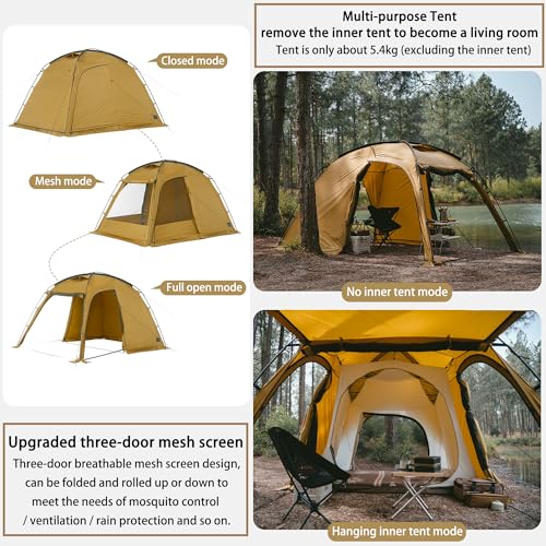Carpa camping 4 estaciones 2 personas windhike impermeable miniatura 5