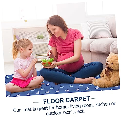 TOGEVAL Hoge Voet Eetkamerstoel Kussen Wasbare Kids Verf Bureau Mat Wasbare Verf Voor Kinderen Splat Mat Baby Activiteit Deken Kwekerij Speelkleed Polyester Blauw Dikker - Afbeelding 5