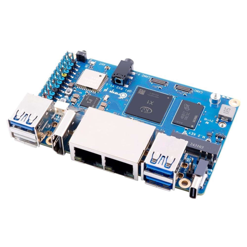 Orange Pi RV2 Carte d'architecture 8 Go de RAM Octa-core RISC-V avec deux ports Ethernet Gigabit Double interface M2