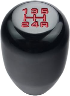 DEWHEL JDM Black Aluminum 5-Speed Manual Shift Knob M10x1.5 for Honda Civic Accord Acura Integra RSX Type-R Style