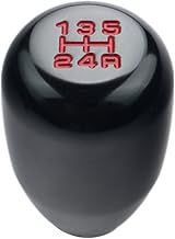 DEWHEL 5 Speed Manual Shift Knob M10x1.25 Screw On Aluminum for Nissan Mazda Mitsubishi (Black)