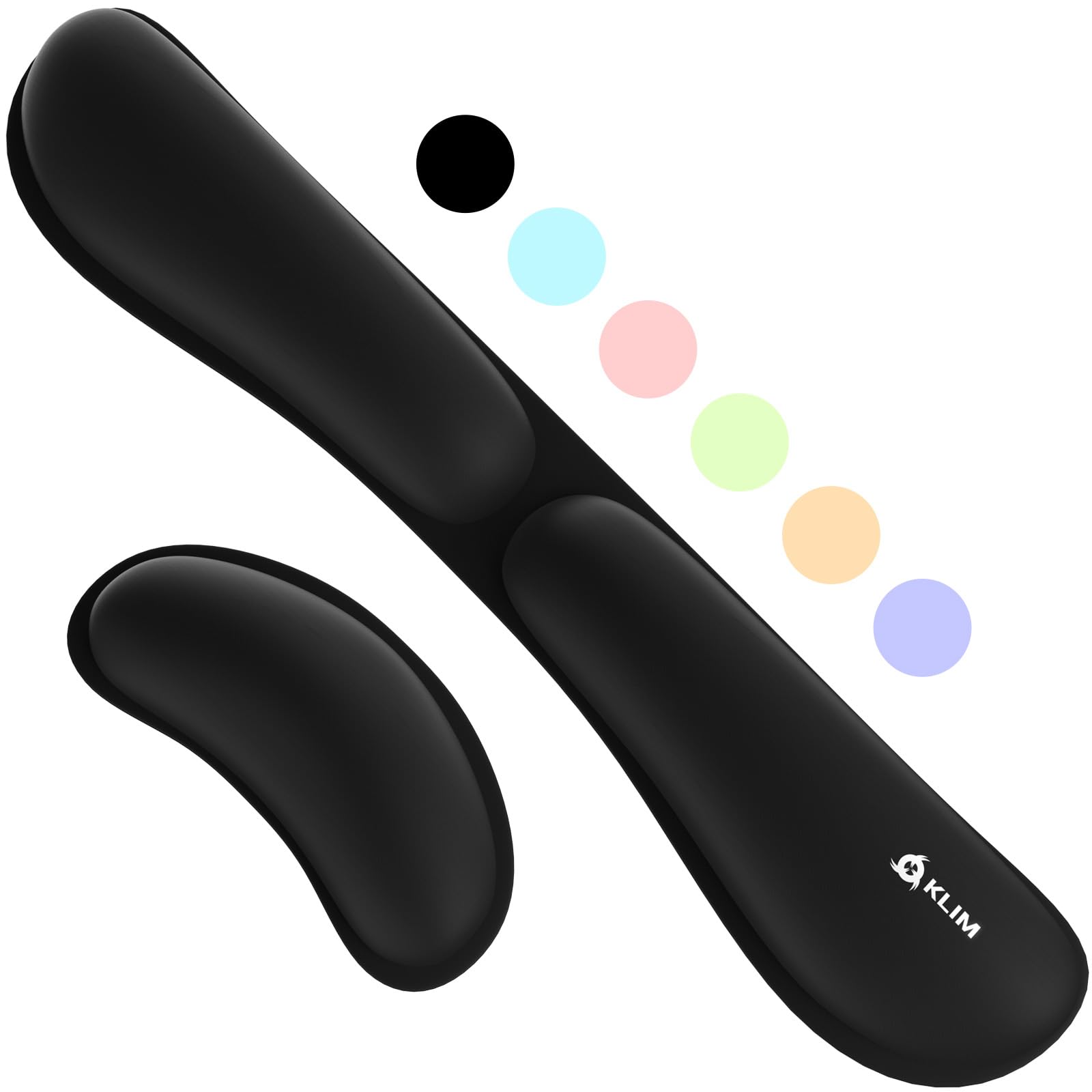 Keyboard Wrist Rest, Wrist Rest for Computer Keyboard, Memory Foam, Wrist Support, Ergonomic Design for Typing Pain Relief, 2 Pieces Mouse & Keyboard Set, Mouse Wrist Rest, Stain Resistant, Black