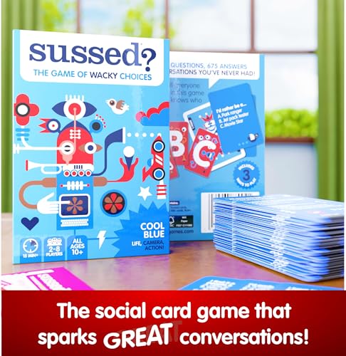 SUSSED The Wacky ‘What Would You Do?’ Card Game | Teens, Kids 10+, Adults | 2-8 Players | Blue Pack
