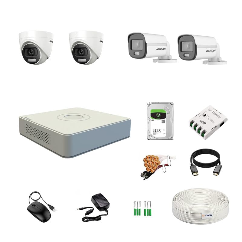 See full amazon price history chart for Clocite HIKVISION 4 Channel DVR with 5MP ColorVu 2 Dome & 2 Bullet Cameras (24/7 Colorful Imaging) + 1TB HDD + Cable Roll (1+3) 4 CH Power Supply + BNC & DC Full Combo Kit Clocite HIKVISION 4 Channel DVR with 5MP ColorVu 2 Dome & 2 Bullet Cameras (24/7 Colorful Imaging) + 1TB HDD + Cable Roll (1+3) 4 CH Power Supply + BNC & DC Full Combo Kit (B0CDH2RSLN) Amazon Price History, Amazon Price Tracker