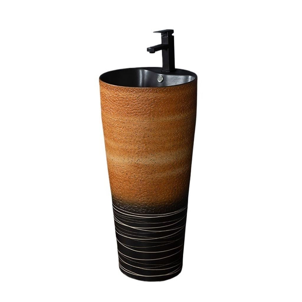 Bathroom Sink Pedestal Wash Basin Hand Sink Household Vertical Integrated Pedestal Basin Floor-Standing Wash Basin Hand Sink Bathroom Vanity