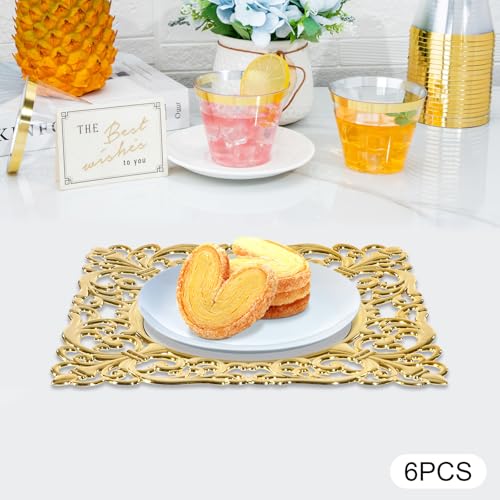 Platos cargadores dorados 12 pulg. 6 unidades miniatura 4