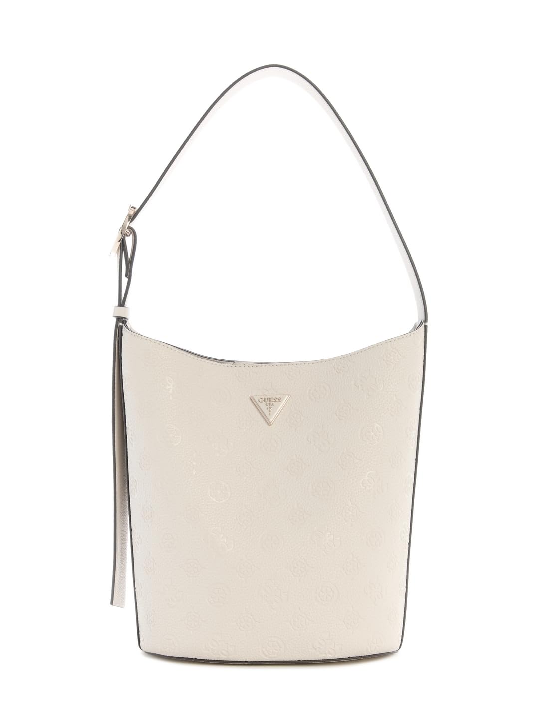 GUESS Schultertasche Utensilientasche Cresidia II Bucket Bag Bone Logo creme
