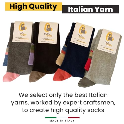 Image of Cotton Knee High Socks for Women Made in Italy, Long Socks for Women (One Size Fits All) Women Dress Socks