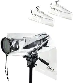 Capa de chuva para câmera DSLR JJC Protetor de capa de chuva para Canon, Nikon, Fujifilm, Sony, Olympus, Panasonic, Tamron Sigma, com uma lente de até 45,7 cm, material PE totalmente transparente -