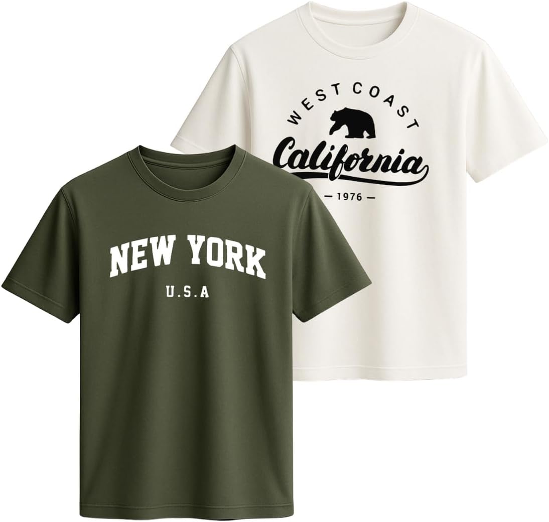 Conjunto De Camisetas 2 Peças Estampadas Em Dtf 100% Algodão VERMELHO-PRETO/EST9P