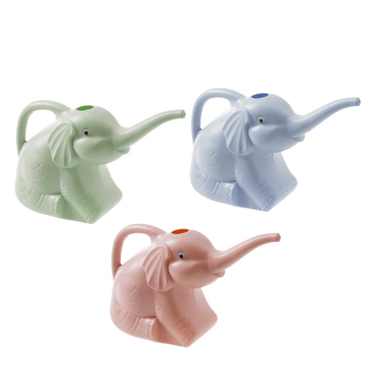 Happyyami Regadera Forma de Elefante para Jardinería Doméstica, Set de 3 Piezas, Diseño Portátil y Reutilizable, Superficie Lisa y Duradera, Adecuado para Riego de Plantas Color Aleatorio