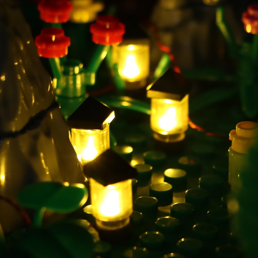 14pcs 1x1 Punkt Bausteine LED DIY Garten Rasen Licht Stadt Straße Atmosphäre Lampe (USB Powered) Kompatibel mit Mainstream-Markenbausteinen Blöcken (Nur Beleuchtung, Kein Modell)