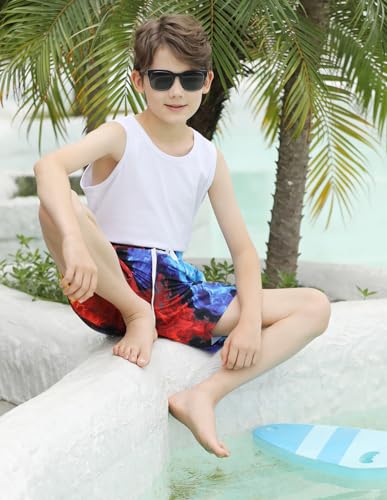 ALISISTER Boys Swim Trunks with Compression Liner with Pockets Bathing Suit 2-20 Years Old3