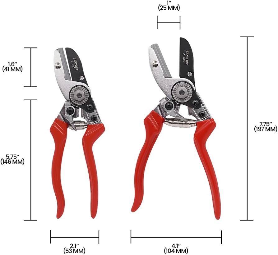 Amazon.com : Zenport Z203 Heavy Duty Pruner, Anvil Action, Red