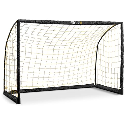 SKLZ Youth Striker Goal 6x4 Soccer Goal for Kids Foldable & Portable Weather-Resistant Pre-Assembled Net Quick Setup Backyard Soccer Goal for Shooting Practice and Skill Development