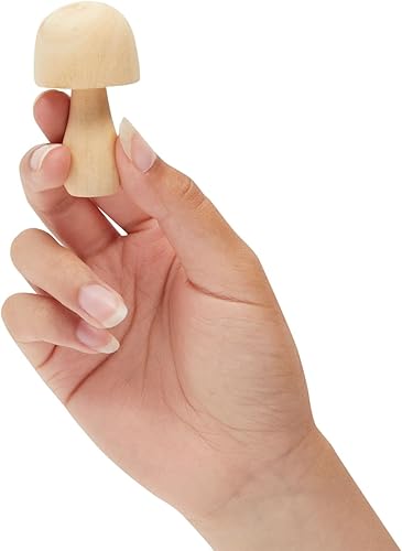 Miniatura 5 de Bright Creations Decoración de hongos de madera para pintar, 14 piezas sin terminar, 7 tamaños para manualidades de madera de bricolaje