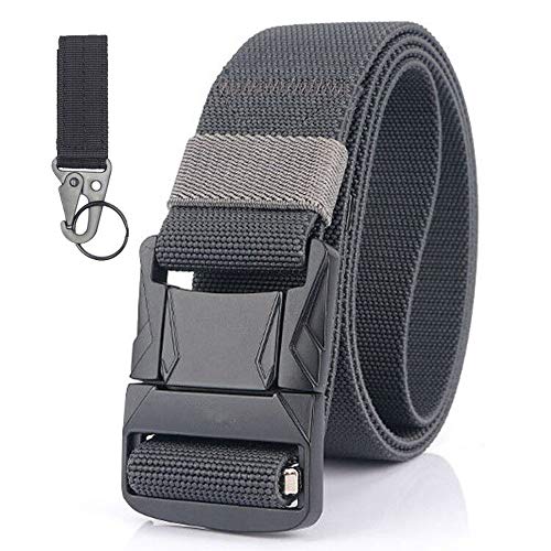 Bansga Tactische riem voor heren, militaire stijl, met riem, van nylon, voor jacht, training, legeringen, hardlopen - grijs - Taille unique