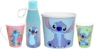 Coleção Dia dos Namorados Lilo Stitch Copo Caneca Garrafinha e Pote Pipoca Estampados Plasútil