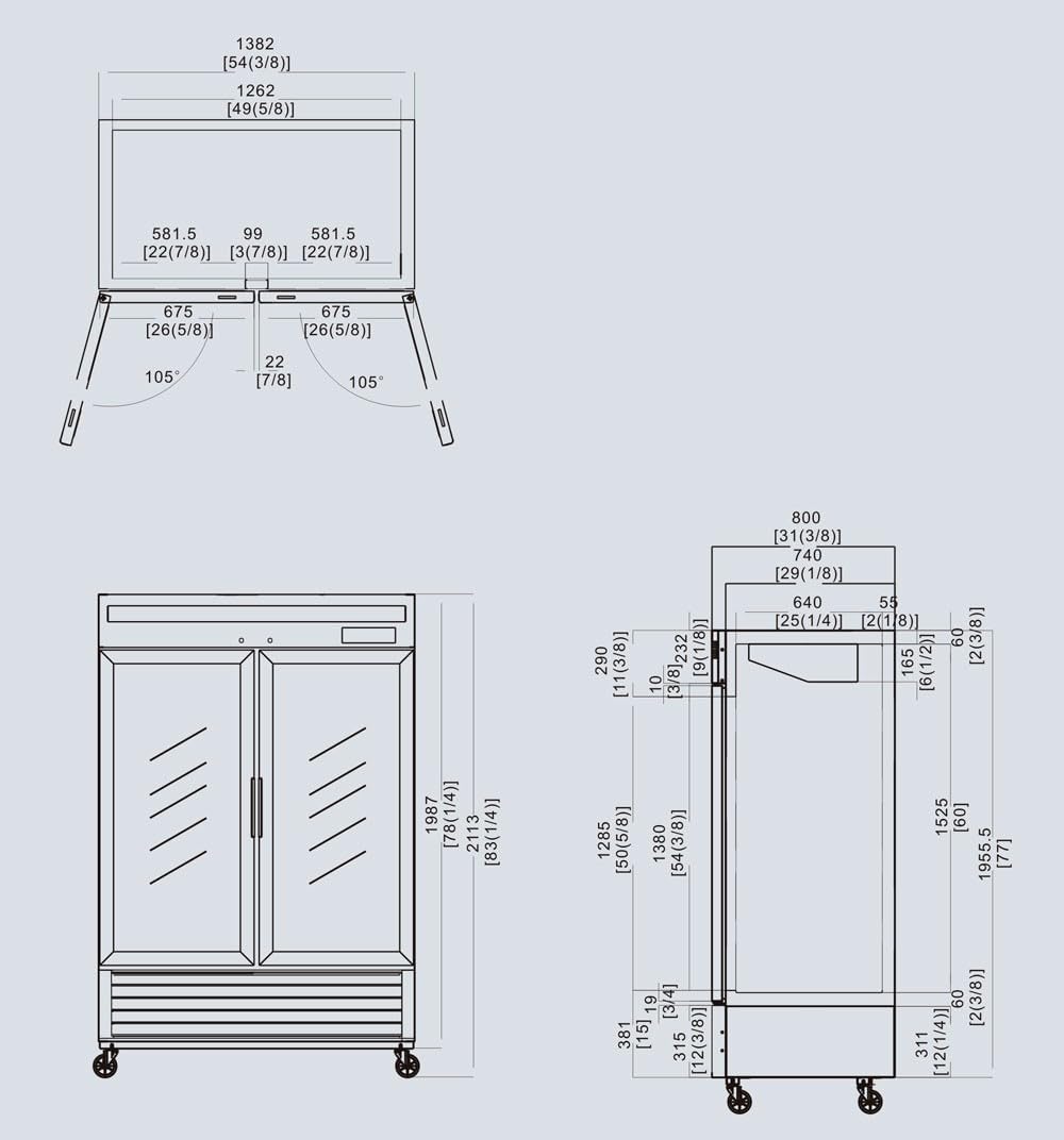 Atosa Armoire réfrigérée 1300 Litres - Négative vitrée