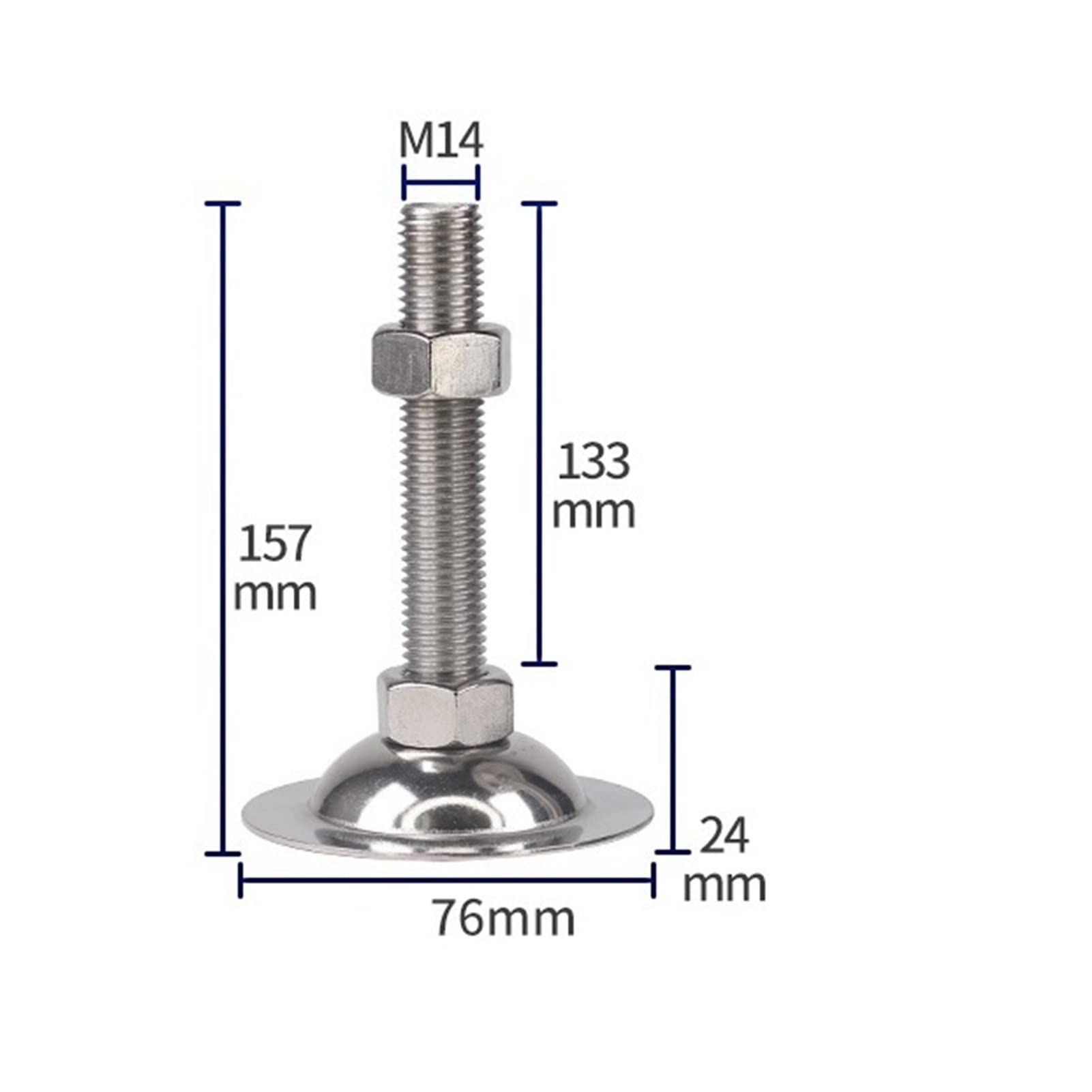 Piedini di livellamento regolabili con filettatura M14 da 4 pezzi for attrezzature for macchinari for mobili(D76*m14*120mm)