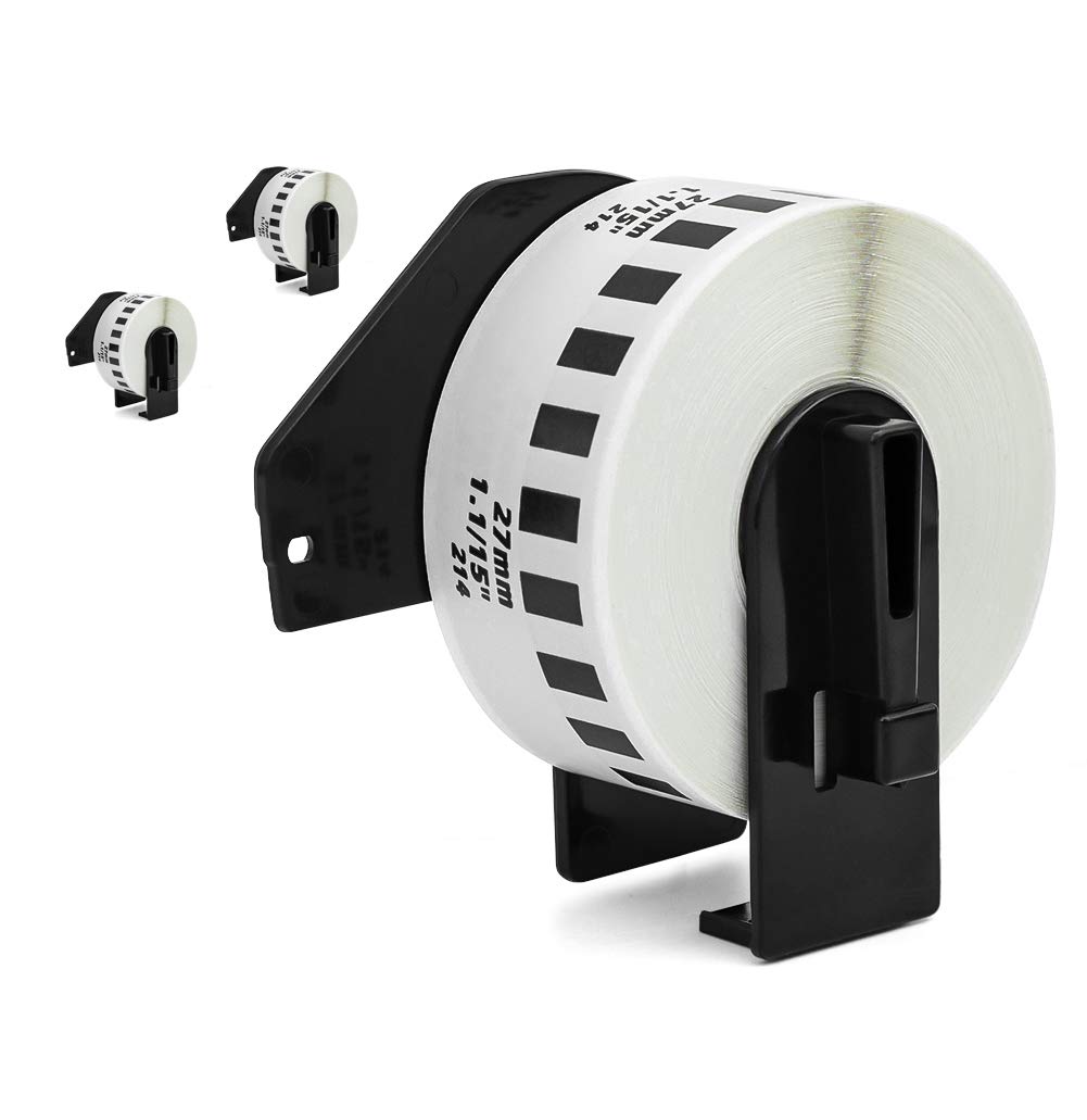 Label Orison DK2214 Continuous Labels Compatible with DK-2214 Paper Tape P-Touch 12mm x 30.48m(1/2"x 100') White Labels with Non-Refillable Cartridge,