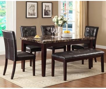 Brown Faux Leather Upholstered Transitional Side Chair