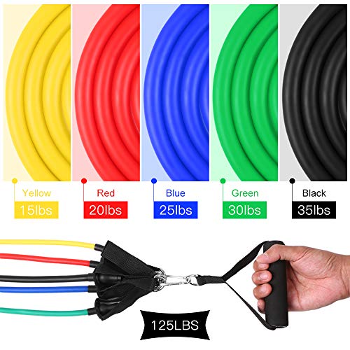 KKmoon Conjunto de faixas de resistência de 13 unidades TOMSHOO Fitas elásticas para exercícios físi