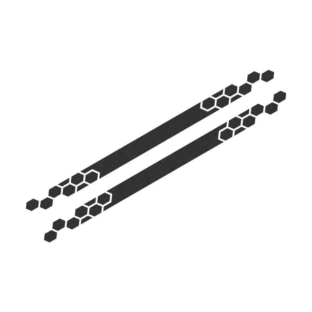 2Pcs Car Side Door Vinyl Decal Sticker Exterior Accessories(Carbon Fiber)