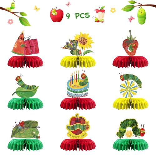 Decoración de mesa de oruga hambrienta para rincón de lectura infantil
