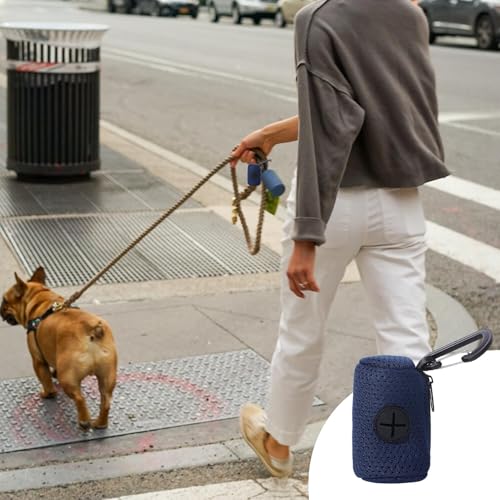 2 Stück Kotbeutelspender Für Hunde Stoff, Hundekotbeutelspender Halter Mit Karabinerhaken, Praktische Box Für Leckerli Und Kotbeutel, Hundekotbeutel-Spender Passt Jede Hundeleine Für Gassi laufens