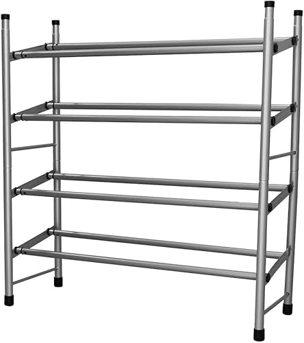 Miniatura 7 de Home Basics Zapatero de acero expandible de 4 niveles, cromado (1)
