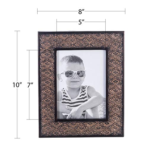 Dublin 5 X 7 Picture Frame - Wall Decor Living Room Or Table Top - Desktop Photo Display With High Definition Glass Front & Easel Back, For Entryway, Bedroom Or Coffee Table, Unique Gift Idea (Brown) #TOP3