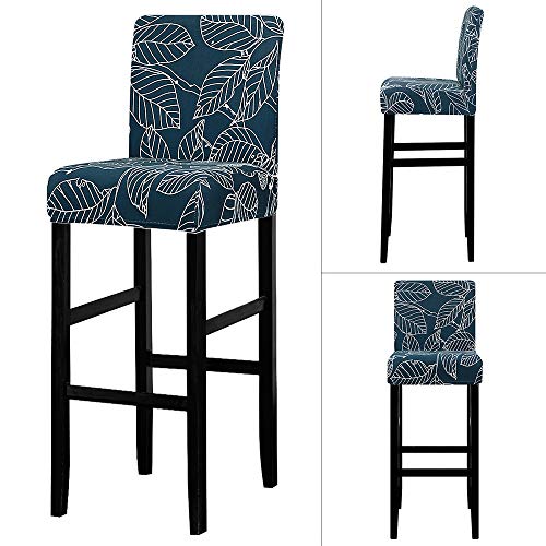 Image of Lellen Bar Stool Covers Set of 4 - Pattern Barstool Seat Covers,Stretch Bar Chair Covers,Removable Bar Stool Chair Covers,Chair Slipcovers Stool Covers for Kitchen Dining Room Counter Island
