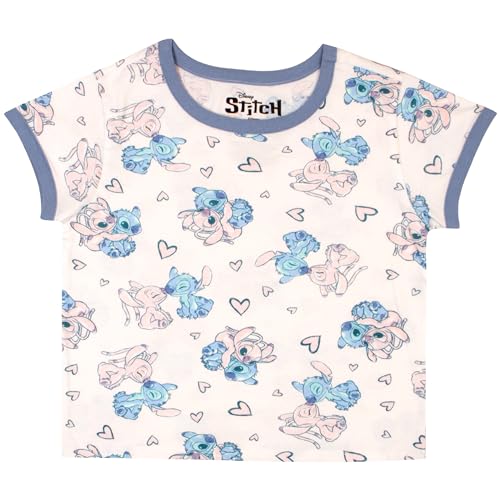 Disney Lilo and Stitch Girls Graphic Tees Short Sleeve T Shirts Lilo & Stitch All Over Print T Shirt 2 Pack Girls Tops3