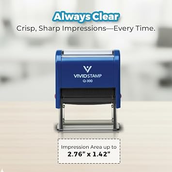 TIME Sensitive DOCUMENTS Enclosed Self Inking Rubber Stamp (Blue Ink) - Large