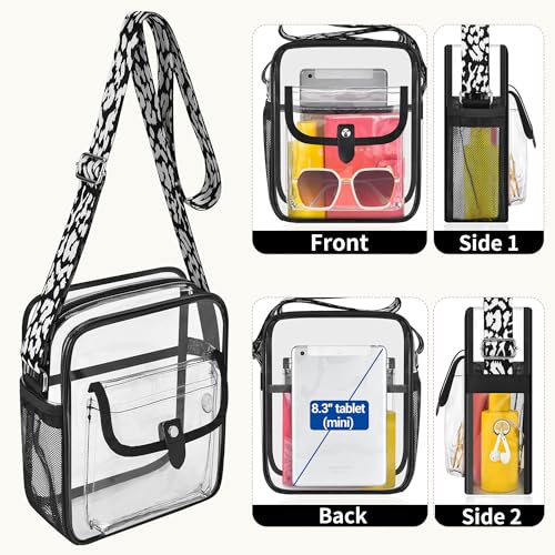 Image of SPODEARS Clear Crossbody Bag for Stadium, Concert, Festival & More - Adjustable Shoulder Strap & Bottle Holder