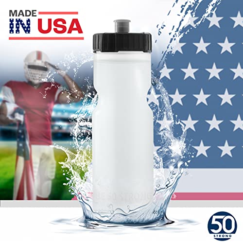 50 Strong Bulk Water Bottles | 24 Pack Sports Bottle | 22 oz. BPA-Free Easy Open with Pull Top Cap | Made in USA | Reusable Plastic Water Bottles for Adults & Kids | Top Rack Dishwasher Safe - Image 6