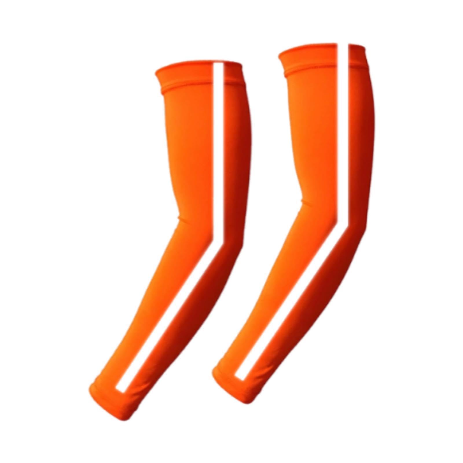 NIVAA Cooling Arm Sleeves Reflective Tattoo Cover up Sleeve for Golf Night Running Orange-image-17