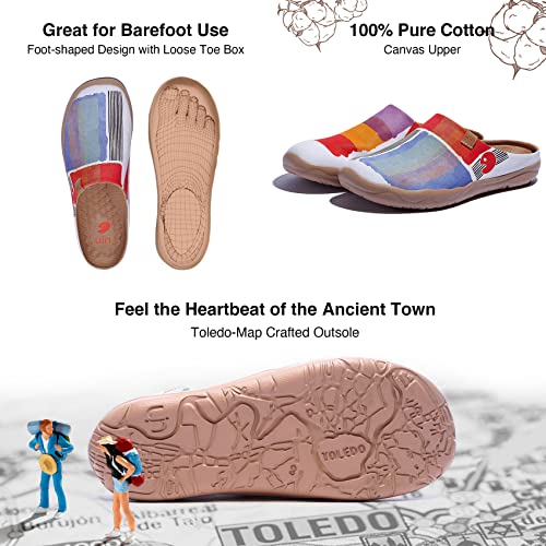 Image of UIN Slipper Woman Travel Art Painted Shoes Wide Toe Casual Home Slip On Mules Malaga
