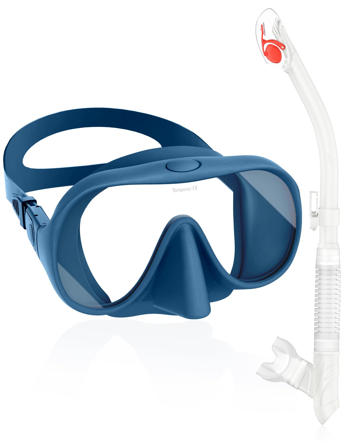 Dry Snorkel Set, Full Silicone Seal Scuba Diving Swim Mask,180° Clear View Snorkel Mask with Anti-Fog Coating Tempered Glass,Snorkeling Gear for Adults & Youth.