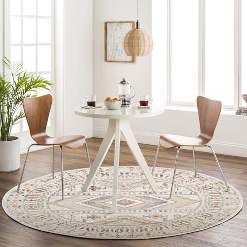 Livabliss Dublin Vintage – da Soggiorno, Sala da Pranzo, Camera da Letto, Cucina – Boho Chic, Design Tradizionale Orientale Etnico, Colorato Pelo Corto 160 cm – Rosa, Grigio, Arancione