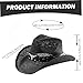Straw Cowboy Hat, Western Vintage Cowboy Hat, Wide Brim Fashion Cowgirl Hat, Summer Sun Protection Beach Sun Hat with Shapeable Brim for Women and Men,Cowgirl Hat Black