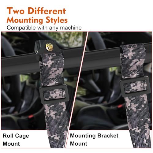 Image of 4 Point Harness Seat Belt With Padding Heavy Duty Buckle Upgraded 3 Inch Black Straps UTV Harness 4 point Universal Adjustable for Kids and Adults Easy Install, Camouflage
