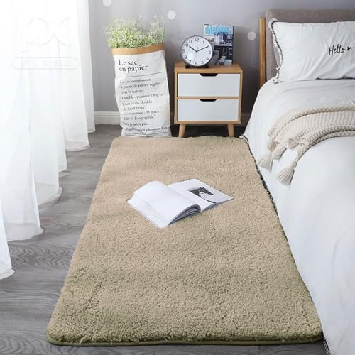 Image of Amazon Brand - Umi AMA 2200 GSM Microfiber Runner Super Soft Non-Slip Home Multipurpose Bedside Runners for Bedroom Floor - Taupe, (2x5 Feet) Pack of 1